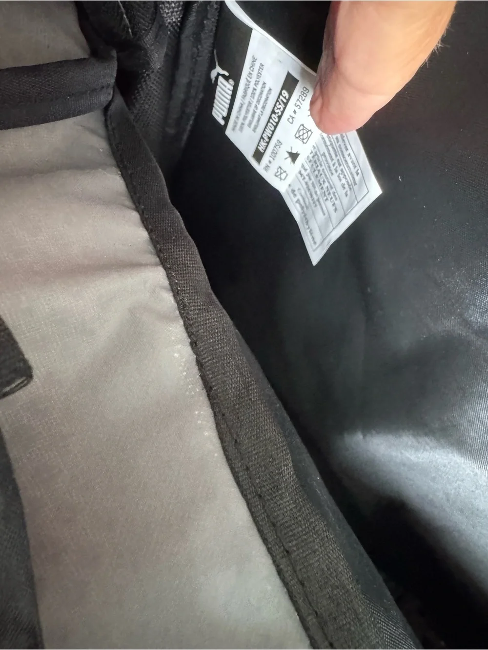 Puma Gray and Black Backpack with Tennis Championship Patch O/S